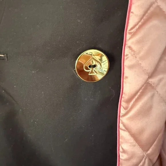 Kate Spade Black Trench/Rain Coat Size 8 - Picture 5 of 7